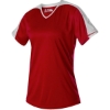 Custom Girls V-Neck Fastpitch Jersey Red/ White