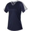 Custom Womens V-Neck Fastpitch Jersey Navy/ White