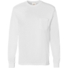 Custom Mens Authentic Long Sleeve Pocket T-Shirt White