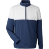 Custom Mens Cloudspun Warm Up Quarter-Zip Pullover Peacoat/ Bright White