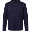 Custom Mens Team Vanish Hooded Long Sleeve T-Shirt Midnight Navy/ White