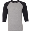 Custom Unisex Triblend Three-Quarter Raglan Baseball T-Shirt Oxford/ Black