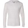 Custom Unisex Triblend Hooded Long Sleeve Pullover T-Shirt Heather White