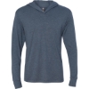 Custom Unisex Triblend Hooded Long Sleeve Pullover T-Shirt Indigo