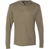 Custom Unisex Triblend Hooded Long Sleeve Pullover T-Shirt Military Green