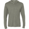 Custom Unisex Triblend Hooded Long Sleeve Pullover T-Shirt Venetian Grey