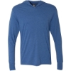 Custom Unisex Triblend Hooded Long Sleeve Pullover T-Shirt Vintage Royal