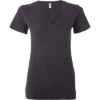 Custom Women’s Jersey Deep V-Neck Tee Dark Grey Heather