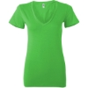 Custom Women’s Jersey Deep V-Neck Tee Neon Green