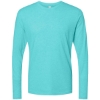 Custom Mens Triblend Long Sleeve T-Shirt Tahiti Blue
