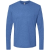Custom Mens Triblend Long Sleeve T-Shirt Vintage Royal