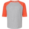 Custom Youth Baseball Fine Jersey Three-Quarter Sleeve Tee Vintage Heather/ Vintage Orange