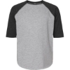 Custom Youth Baseball Fine Jersey Three-Quarter Sleeve Tee Vintage Heather/ Vintage Smoke