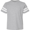 Custom Youth Football Fine Jersey Tee Vintage Heather/ White
