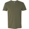 Custom Mens CVC V-Neck T-Shirt Military Green