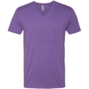 Custom Mens CVC V-Neck T-Shirt Purple Rush