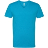 Custom Mens CVC V-Neck T-Shirt Turquoise