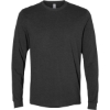 Custom Unisex Sueded Long Sleeve T-Shirt Heather Charcoal
