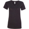 Custom Womens Relaxed Triblend V-Neck Tee Charcoal Black Triblend