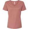 Custom Womens Relaxed Triblend V-Neck Tee Mauve Triblend