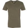 Custom Mens Sueded V-Neck T-Shirt Military Green