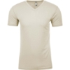 Custom Mens Sueded V-Neck T-Shirt Natural