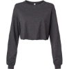 Custom Womens FWD Fashion Crop Long Sleeve Tee Dark Grey Heather
