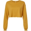 Custom Womens FWD Fashion Crop Long Sleeve Tee Mustard