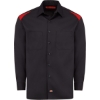 Custom Mens Long Sleeve Performance Team Shirt Black/ English Red