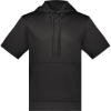 Custom Unisex Fleece Short Sleeve Hooded Pullover Black