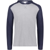Custom Unisex Gameday Vintage Hooded T-Shirt Grey Heather/ Navy Heather