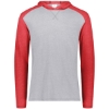 Custom Unisex Gameday Vintage Hooded T-Shirt Grey Heather/ Scarlet Heather