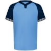 Custom Mens Cutter Henley Jersey Columbia Blue/ Navy