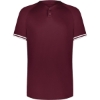 Custom Mens Cutter Henley Jersey Maroon/ White