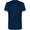 Custom Mens Cutter Henley Jersey Navy/ White