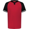 Custom Mens Cutter Henley Jersey Scarlet/ Black