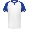 Custom Mens Cutter Henley Jersey White/ Royal
