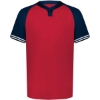 Custom Youth Cutter Henley Jersey Scarlet/ Navy