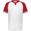 Custom Youth Cutter Henley Jersey White/ Scarlet