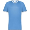 Custom Mens Cutter V-Neck Jersey Columbia Blue/ White
