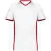 Custom Mens Cutter V-Neck Jersey White/ Scarlet