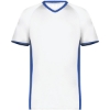 Custom Youth Cutter V-Neck Jersey White/ Royal