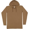 Custom Unisex Fine Jersey Hooded Long Sleeve Raglan T-Shirt Coyote Brown