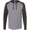 Custom Unisex Fine Jersey Hooded Long Sleeve Raglan T-Shirt Granite Heather/ Vintage Smoke/ Black