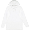 Custom Unisex Fine Jersey Hooded Long Sleeve Raglan T-Shirt White