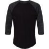 Custom Unisex Baseball Fine Jersey Three-Quarter Sleeve Tee Black/ Storm Camo