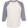 Custom Unisex Baseball Fine Jersey Three-Quarter Sleeve Tee Natural Heather/ Granite Heather
