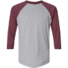 Custom Unisex Baseball Fine Jersey Three-Quarter Sleeve Tee Vintage Heather/ Vintage Burgundy