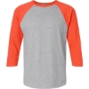 Custom Unisex Baseball Fine Jersey Three-Quarter Sleeve Tee Vintage Heather/ Vintage Orange