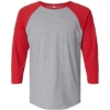 Custom Unisex Baseball Fine Jersey Three-Quarter Sleeve Tee Vintage Heather/ Vintage Red